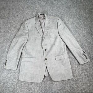 Chaps Gray Blazer Mens 42R Classic Fit Micro Check Minimalist Officewear Wedding